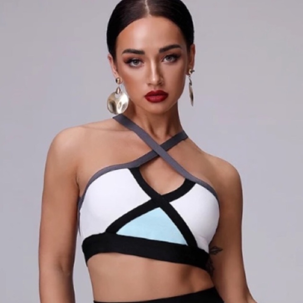 NWOT rayon bandage crop top